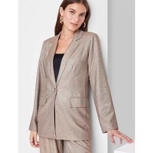 NEW Wild Fable Womens XS Copper Gold Oversized Single Button Glitter Blazer